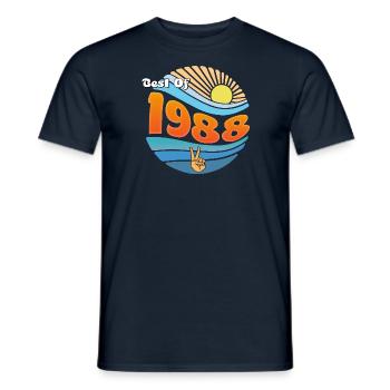 Vintage Vibes 1988 – Classic 37th Birthday Style - Men's T-Shirt - navy - Front - AI Model Male 178 light (178cm)