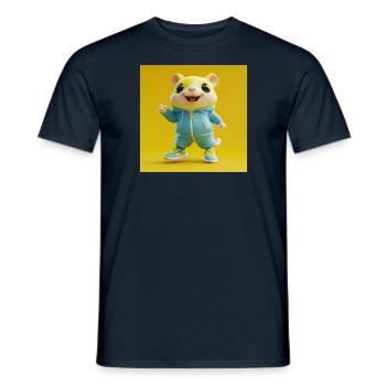3d Character - Cute Hamster - Men's T-Shirt - navy - Front - AI Model Male 178 light (178cm)