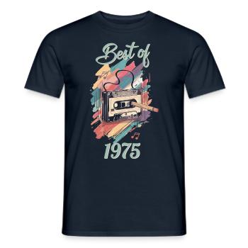 Le meilleur des cassettes de musique vintage de 1975 pour le 50e anniversaire - T-shirt homme - marine - Devant - AI Model Male 178 light (178cm)