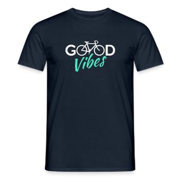 GOOD VIBES Fahrrad Bicycle - Männer T-Shirt - Navy - Vorne - AI Model Male 178 light (178cm)