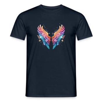 Angelwings,Angel Wings,Graffiti,Painting,Colorful - Men's T-Shirt - navy - Front - AI Model Male 178 light (178cm)