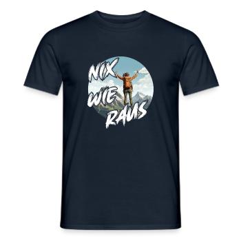 Nix wie raus - perfekt für Outdoor Fans, Wanderer - Männer T-Shirt - Navy - Vorne - AI Model Male 178 light (178cm)