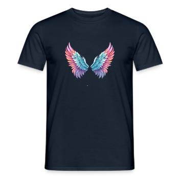angelwings,engelsflügel,graffiti,malerei,bunt - Männer T-Shirt - Navy - Vorne - AI Model Male 178 light (178cm)