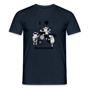 i love Bock Music - Men's T-Shirt - navy - Front - AI Model Male 178 light (178cm)