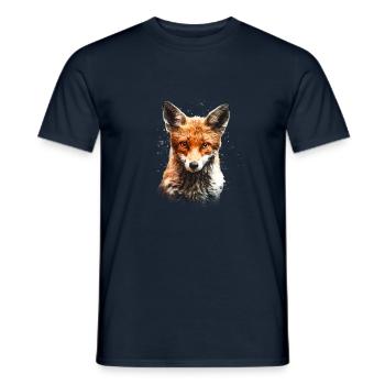 Fuchs mit Farbklecksen - Männer T-Shirt - Navy - Vorne - AI Model Male 178 light (178cm)