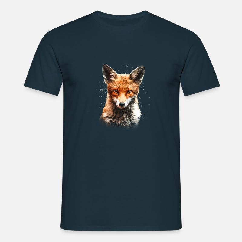 Fuchs mit Farbklecksen - Männer T-Shirt - Navy