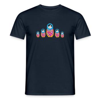 matroschka,Matroschka,Matrjoschka,Matruschka - Männer T-Shirt - Navy - Vorne - AI Model Male 178 light (178cm)
