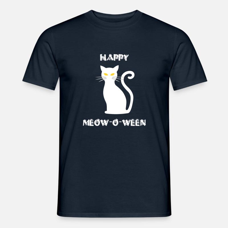 HAPPY MEOW-O-WEEN - Männer T-Shirt - Navy