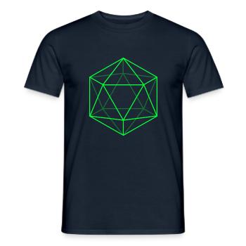 Tokyo Neon Green Tshirt for Vegan Animal Nature - Men's T-Shirt - navy - Front - AI Model Male 178 light (178cm)