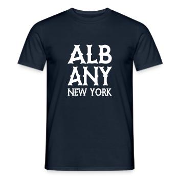 Albany - New York - United States of America - USA - Männer T-Shirt - Navy - Vorne - AI Model Male 178 light (178cm)
