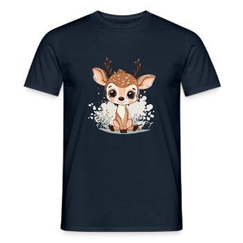 Rehkitz - Männer T-Shirt - Navy - Vorne - AI Model Male 178 light (178cm)