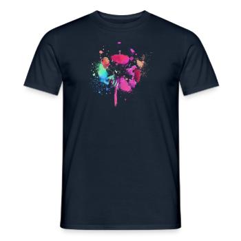 Blume,Pusteblume,bunt,aquarell,malerei,art - Männer T-Shirt - Navy - Vorne - AI Model Male 178 light (178cm)