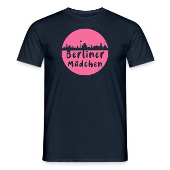 berlin, skyline, kreis, scherenschnitt,berlinerin - Männer T-Shirt - Navy - Vorne - AI Model Male 178 light (178cm)
