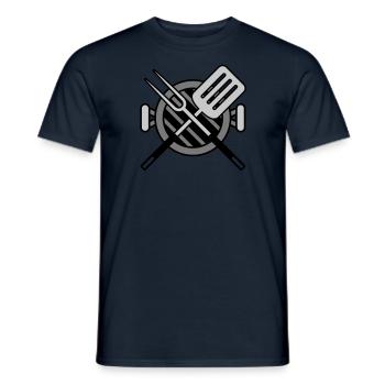Coal Grill Grill Master Barbecue Utensils - Men's T-Shirt - navy - Front - AI Model Male 178 light (178cm)