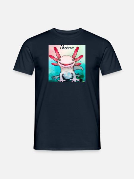 Lachendes Axolotl in Watercolour Optik - Männer T-Shirt - Navy