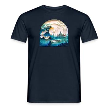 Roar of the Ocean - Men's T-Shirt - navy - Front - AI Model Male 178 light (178cm)