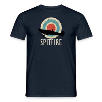 Retro Spitfire WW2 - Royal Air Force - Men's T-Shirt - navy - Front - AI Model Male 178 light (178cm)
