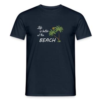 Life is better at the beach - Men's T-Shirt - navy - Front - AI Model Male 178 light (178cm)