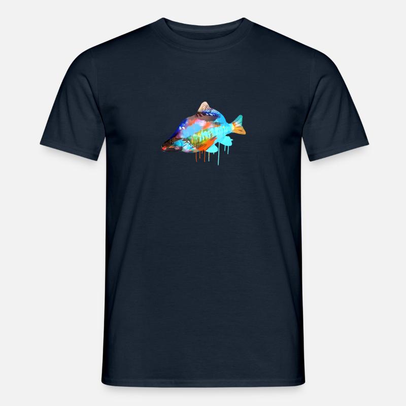 karpfen,bunt,graffiti,malerei,fisch - Männer T-Shirt - Navy