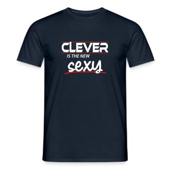 CLEVER est le nouveau SEXY - T-shirt homme - marine - Devant - AI Model Male 178 light (178cm)