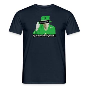 Reine II - Elizabeth England - Reine d’Angleterre, - T-shirt homme - marine - Devant - AI Model Male 178 light (178cm)