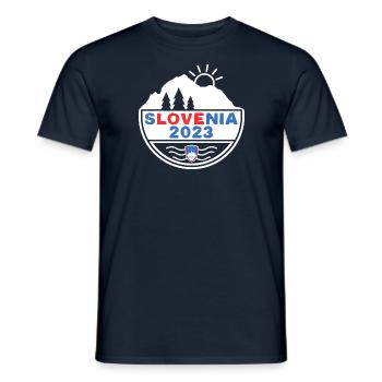 Slovenia 2023 Urlaub in Slowenien Familien Shirt - Männer T-Shirt - Navy - Vorne - AI Model Male 178 light (178cm)