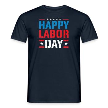 Happy Labor Day Skilled Union Worker - Men's T-Shirt - navy - Front - AI Model Male 178 light (178cm)