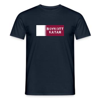 Boycott Qatar, Qatar, Drapeau, Coupe du Monde - T-shirt homme - marine - Devant - AI Model Male 178 light (178cm)