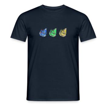 katze, blau ,malerei, ,kätzchen,warhol,pop-art - Männer T-Shirt - Navy - Vorne - AI Model Male 178 light (178cm)