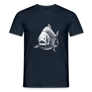 Piranhas - Men's T-Shirt - navy - Front - AI Model Male 178 light (178cm)