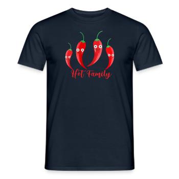 hot family,chilli,family,hot,vegetables - Men's T-Shirt - navy - Front - AI Model Male 178 light (178cm)