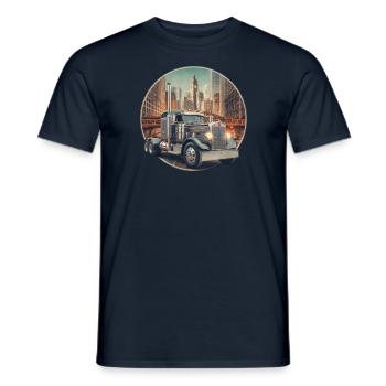Semi-remorque américain - T-shirt homme - marine - Devant - AI Model Male 178 light (178cm)