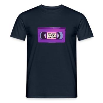 Titre de votre sextape drôle de conception de cassette VHS - T-shirt homme - marine - Devant - AI Model Male 178 light (178cm)