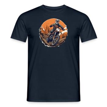 Motocross, Offroad-Motorradrennen, Dirtbiken - Männer T-Shirt - Navy - Vorne - AI Model Male 178 light (178cm)