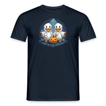 Halloween Geese Collecting Candy Trick or Treat - Men's T-Shirt - navy - Front - AI Model Male 178 light (178cm)