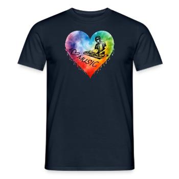 I Love Music - Männer T-Shirt - Navy - Vorne - AI Model Male 178 light (178cm)