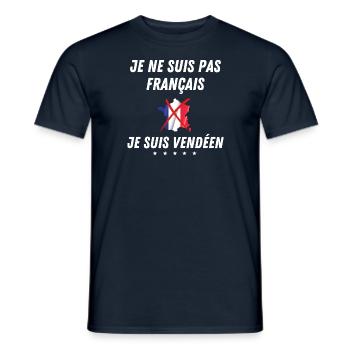 Je ne suis pas français, je suis vendéen - T-shirt homme - marine - Devant - AI Model Male 178 light (178cm)