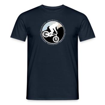 Faire du vélo en montagne. Faire du vélo en montagne. - T-shirt homme - marine - Devant - AI Model Male 178 light (178cm)