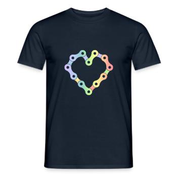 Bicycle chain - Men's T-Shirt - navy - Front - AI Model Male 178 light (178cm)