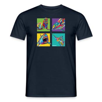 PD Moreno Marine Animals - Men's T-Shirt - navy - Front - AI Model Male 178 light (178cm)