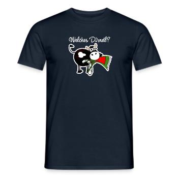 dirndl,welches dirndl,kuh, volksfest - Männer T-Shirt - Navy - Vorne - AI Model Male 178 light (178cm)