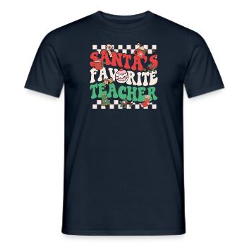 Weihnachtsmann Lieblingslehrer Süßes Groovy Weihnachtsmädchen - Männer T-Shirt - Navy - Vorne - AI Model Male 178 light (178cm)