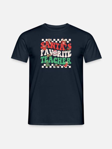 Weihnachtsmann Lieblingslehrer Süßes Groovy Weihnachtsmädchen - Männer T-Shirt - Navy