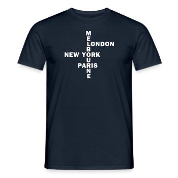 Major Tennis Melbourne Paris London New York white - Men's T-Shirt - navy - Front - AI Model Male 178 light (178cm)