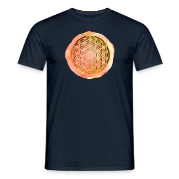 Lebensblume 3D - Männer T-Shirt - Navy - Vorne - AI Model Male 178 light (178cm)