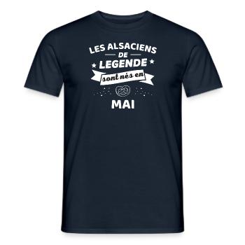 les alsaciens de legende nés en mai - T-shirt homme - marine - Devant - AI Model Male 178 light (178cm)