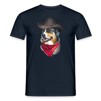 Australian Shepherd Cowboy - Men's T-Shirt - navy - Front - AI Model Male 178 light (178cm)