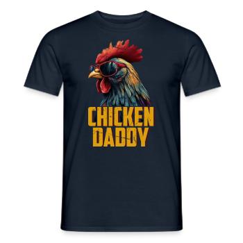 Poulet Papa Poulets Fête des pères Volaille Éleveur Coq - T-shirt homme - marine - Devant - AI Model Male 178 light (178cm)