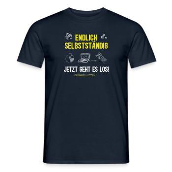Endlich Selbstständig Selbstständigkeit Startup - Männer T-Shirt - Navy - Vorne - AI Model Male 178 light (178cm)