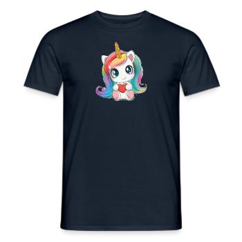 Einhorn und Herz - Baby Einhorn, Kleinkind Geschenkidee - Männer T-Shirt - Navy - Vorne - AI Model Male 178 light (178cm)